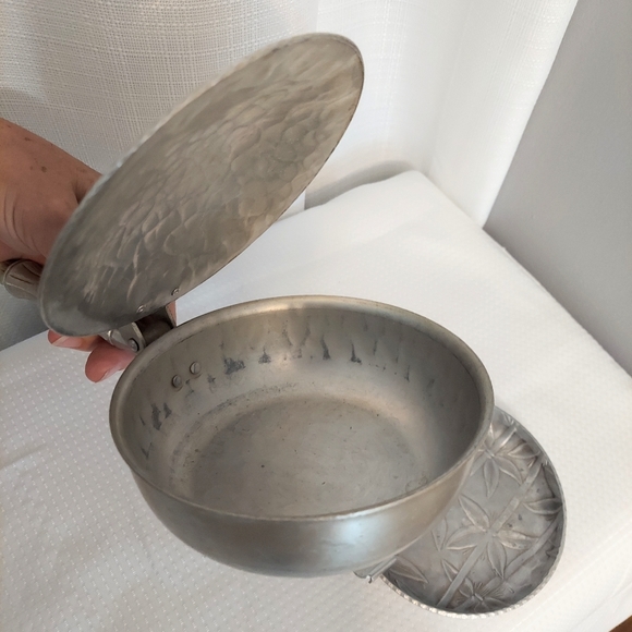 Everlast Silent Butler W Ashtray Insert Bamboo Print Aluminum Hand Forged - Picture 6 of 8